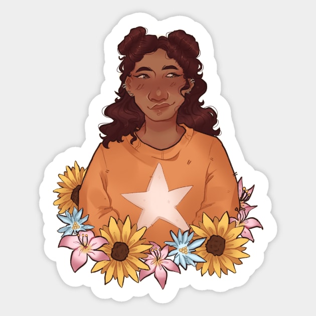 yaz: lotus, edelweiss, sunflowers Sticker by funderfularts